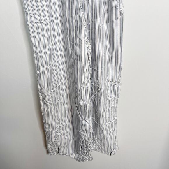 Abercrombie Kids Girls 13/ 14 White Blue Striped Ruffle Jumpsuit Cinch Pocket - Picture 5 of 12